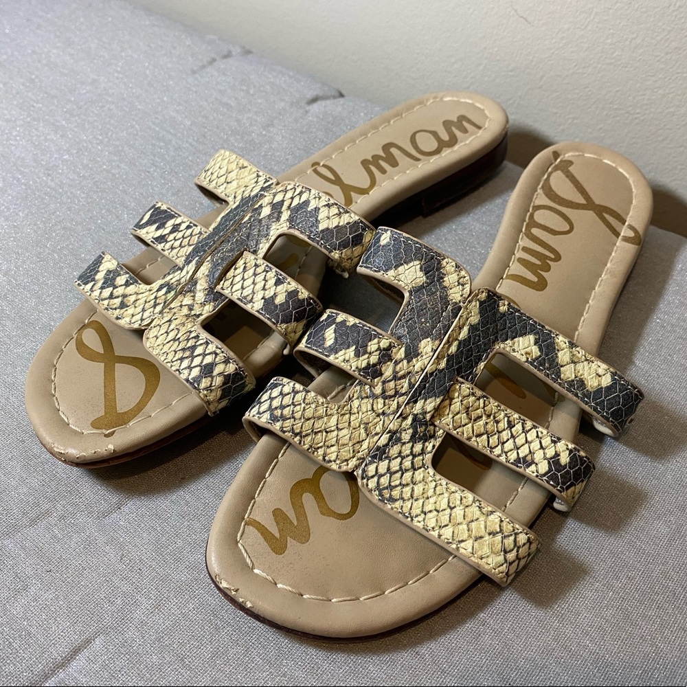 Sam Edelman Berit Snakeskin Slide Sandals - Picture 2 of 7